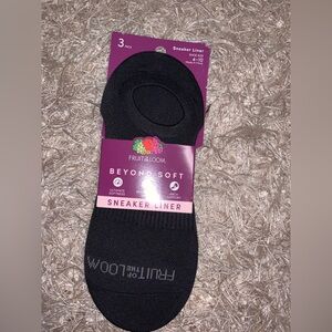 Fruit of the Loom Black Sneaker Liner Socks 3-Pack